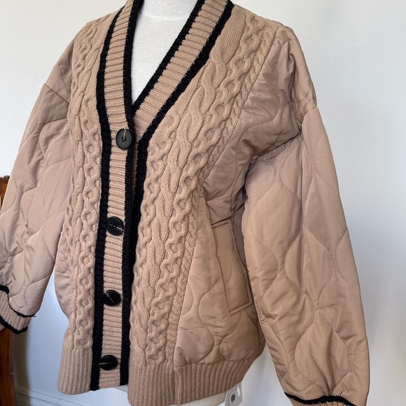 BNWT COMMENSE Quilted Puff Cardigan - Picture 2 of 4